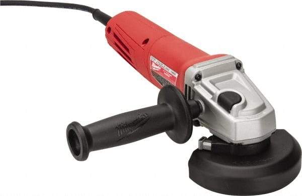 Milwaukee Tool - 4-1/2" Wheel Diam, 11,000 RPM, Corded Angle & Disc Grinder - 5/8-11 Spindle, 120 Volts, 11 Amps - Americas Tooling