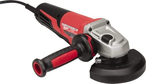 Milwaukee Tool - 5" Wheel Diam, 11,000 RPM, Corded Angle & Disc Grinder - 5/8-11 Spindle, 120 Volts, 13 Amps - Americas Tooling