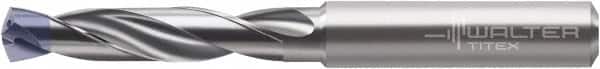 Walter-Titex - 9.5mm 140° Solid Carbide Jobber Drill - Multilayer TiAlN Finish, Right Hand Cut, Spiral Flute, Straight Shank, 139mm OAL - Americas Tooling
