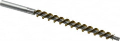 Schaefer Brush - 4" Brush Length, 3/8" Diam, Double Stem, Single Spiral Tube Brush - 6-1/4" Long, Brass, 12-24 Female Connection - Americas Tooling