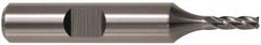 Square End Mill: 11/32'' Dia, 3/4'' LOC, 3/8'' Shank Dia, 2-1/2'' OAL, 4 Flutes, Powdered Metal Single End, TiCN Finish, Spiral Flute, 37 ° Helix, Centercutting, RH Cut, RH Flute, Series PM-4