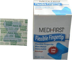 Medique - Fingertip Bandage Self-Adhesive Bandage - Blue, Woven Fabric Bandage, Metal Detectable - Americas Tooling