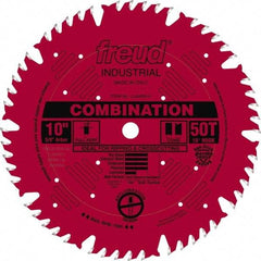 Freud - 10" Diam, 5/8" Arbor Hole Diam, 50 Tooth Wet & Dry Cut Saw Blade - Carbide-Tipped, Standard Round Arbor - Americas Tooling