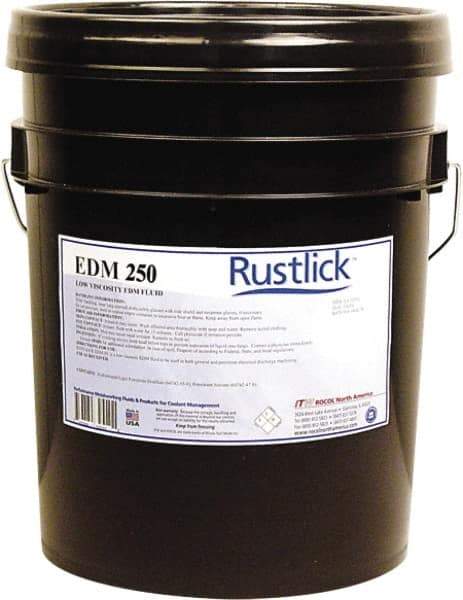 Rustlick - Rustlick EDM-250, 5 Gal Pail EDM/Dielectric Fluid - Straight Oil, For Electric Discharge Machining - Americas Tooling