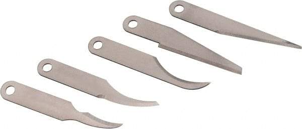 Excel - 5 Piece Steel Hobby Blade - 2-5/16" OAL, 0.031" Blade Thickness - Americas Tooling