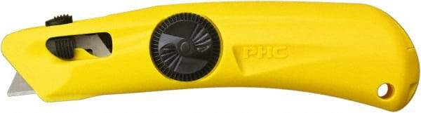 PHC - Springback Utility Knife - 1-5/8" Blade, Yellow Plastic Handle, 1 Blade Included - Americas Tooling