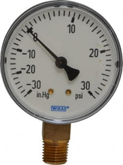 Wika - 2-1/2" Dial, 1/4 Thread, 30-0-30 Scale Range, Pressure Gauge - Lower Connection Mount, Accurate to 3-2-3% of Scale - Americas Tooling