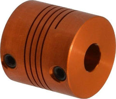 Lovejoy - 1/4" Max Bore Diam, Flexible Screw Hub Coupling - 3/4" OD, 3/4" OAL, Anodized Aluminum - Americas Tooling