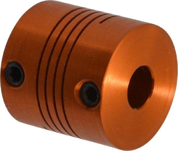 Lovejoy - 1/4" Max Bore Diam, Flexible Screw Hub Coupling - 3/4" OD, 3/4" OAL, Anodized Aluminum - Americas Tooling