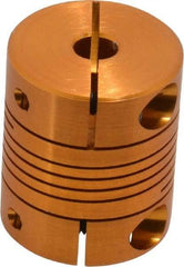 Lovejoy - 3/16" Max Bore Diam, Flexible Clamp Hub Coupling - 3/4" OD, 0.9" OAL, Anodized Aluminum - Americas Tooling