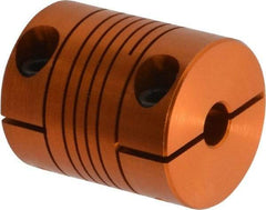 Lovejoy - 1/4" Max Bore Diam, Flexible Clamp Hub Coupling - 3/4" OD, 0.9" OAL, Anodized Aluminum - Americas Tooling