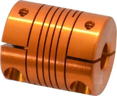 Lovejoy - 1/4" Max Bore Diam, Flexible Clamp Hub Coupling - 3/4" OD, 0.9" OAL, Anodized Aluminum - Americas Tooling