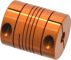 Lovejoy - 3/8" Max Bore Diam, Flexible Clamp Hub Coupling - 1" OD, 1-1/4" OAL, Anodized Aluminum - Americas Tooling