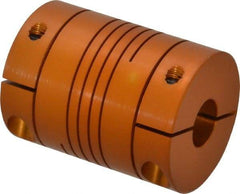 Lovejoy - 3/8" Max Bore Diam, Flexible Clamp Hub Coupling - 1.12" OD, 1-1/2" OAL, Anodized Aluminum - Americas Tooling