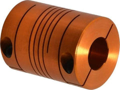 Lovejoy - 1/2" Max Bore Diam, Flexible Screw Hub Coupling - 1.12" OD, 1-1/2" OAL, Anodized Aluminum - Americas Tooling