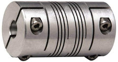 Lovejoy - 1/2" Max Bore Diam, Flexible Clamp Hub Coupling - 1" OD, 1-1/2" OAL, Anodized Aluminum - Americas Tooling