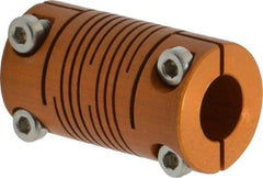 Lovejoy - 1/4" Max Bore Diam, Flexible Clamp Hub Coupling - 1/2" OD, 0.9" OAL, Anodized Aluminum - Americas Tooling