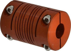 Lovejoy - 1/2" Max Bore Diam, Flexible Clamp Hub Coupling - 1" OD, 1-1/2" OAL, Anodized Aluminum - Americas Tooling