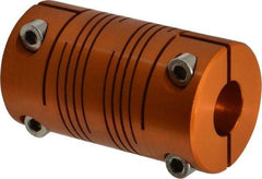 Lovejoy - 3/4" Max Bore Diam, Flexible Clamp Hub Coupling - 1-1/2" OD, 2.63" OAL, Anodized Aluminum - Americas Tooling