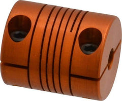 Lovejoy - 3/16" Max Bore Diam, Flexible Clamp Hub Coupling - 3/4" OD, 0.9" OAL, Anodized Aluminum - Americas Tooling