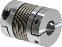 Lovejoy - 1/2" Max Bore Diam, Flexible Bellows Clamp Coupling - 1.28" OD, 1.614" OAL, Aluminum Hub with Stainless Steel Bellows - Americas Tooling