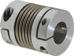 Lovejoy - 5/8" Max Bore Diam, Flexible Bellows Clamp Coupling - 1.28" OD, 1.614" OAL, Aluminum Hub with Stainless Steel Bellows - Americas Tooling