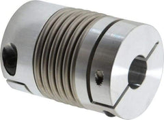 Lovejoy - 3/4" Max Bore Diam, Flexible Bellows Clamp Coupling - 1.77" OD, 2.48" OAL, Aluminum Hub with Stainless Steel Bellows - Americas Tooling