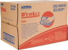 WypAll - X80 Dry Shop Towel/Industrial Wipes - Brag Box/Double Top Box, 16-3/4" x 12-1/2" Sheet Size, Blue - Americas Tooling