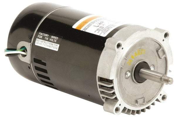 US Motors - 1 hp, ODP Enclosure, Auto Thermal Protection, 3,450 RPM, 115/230 Volt, 60 Hz, Industrial Electric AC/DC Motor - Size 56 Frame, C-Face Mount, 1 Speed, Ball Bearings, B Class Insulation, CCW Drive End - Americas Tooling