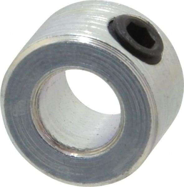 Climax Metal Products - 1/4" Bore, Steel, Set Screw Shaft Collar - 1/2" Outside Diam, 5/16" Wide - Americas Tooling