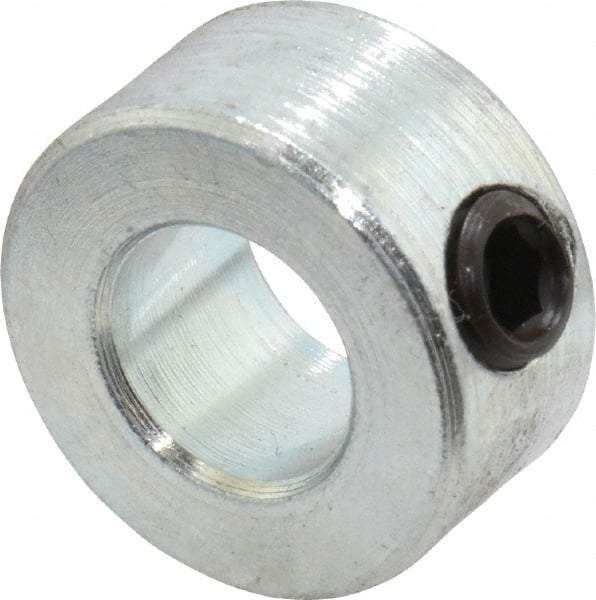 Climax Metal Products - 3/8" Bore, Steel, Set Screw Shaft Collar - 3/4" Outside Diam, 3/8" Wide - Americas Tooling