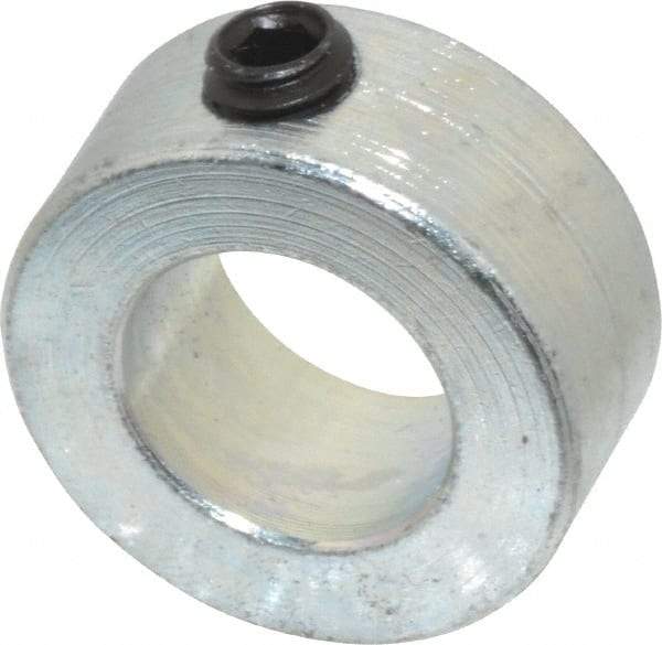 Climax Metal Products - 9/16" Bore, Steel, Set Screw Shaft Collar - 1" Outside Diam, 7/16" Wide - Americas Tooling