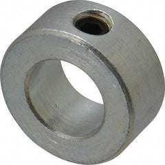 Climax Metal Products - 11/16" Bore, Steel, Set Screw Shaft Collar - 1-1/4" Outside Diam, 9/16" Wide - Americas Tooling