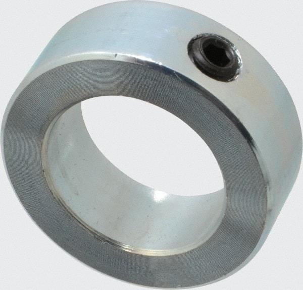 Climax Metal Products - 1-1/8" Bore, Steel, Set Screw Shaft Collar - 1-3/4" Outside Diam, 5/8" Wide - Americas Tooling