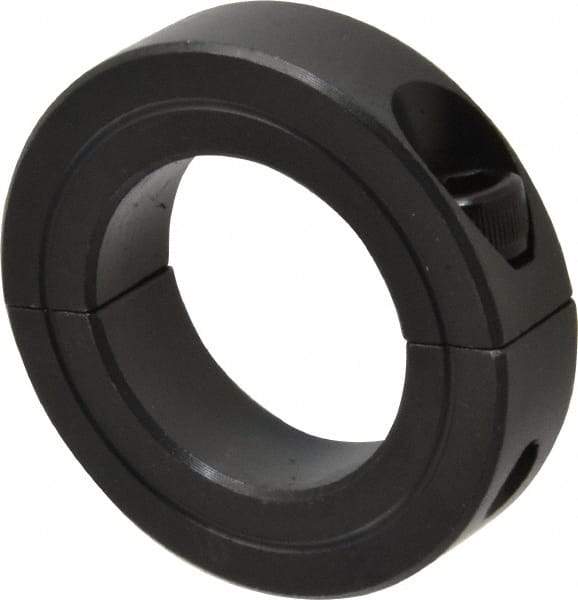 Made in USA - 1-1/4" Bore, Steel, Two Piece Shaft Collar - 2-1/16" Outside Diam, 1/2" Wide - Americas Tooling