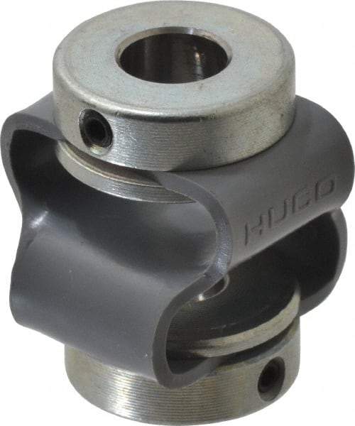 Huco - 5/16" Max Bore Diam, Flexible Flex P Double Loop Coupling - 27mm OD, Polyurethane - Americas Tooling