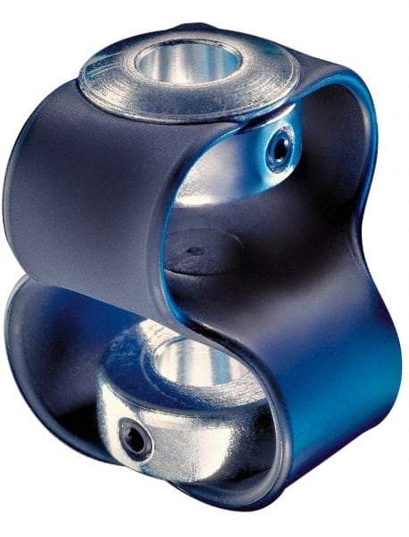 Huco - 9/16" Max Bore Diam, Flexible Flex P Double Loop Coupling - 54mm OD, Polyurethane - Americas Tooling