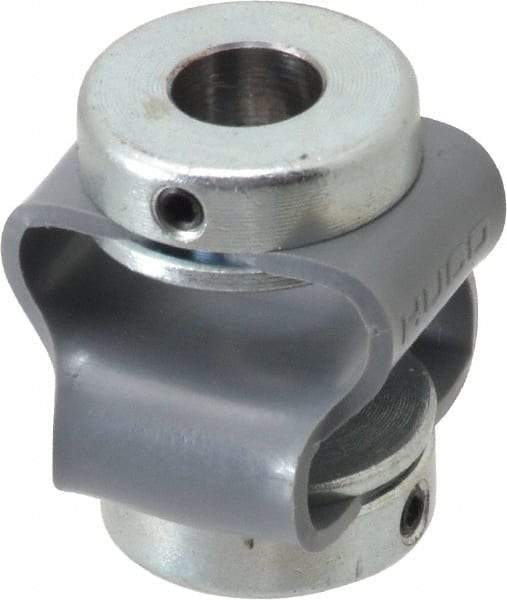 Huco - 3/8" Max Bore Diam, Flexible Flex P Double Loop Coupling - 48mm OD, Polyurethane - Americas Tooling