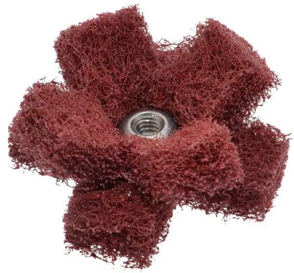 Standard Abrasives - 1-1/2" Diam Medium Density Cross Buff - 2 Plys, 8-32 Thread, Very Fine Grade, 20,000 Max RPM - Americas Tooling