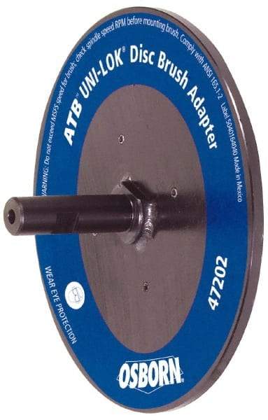 Osborn - 7/8" Arbor Hole to 3/4" Shank Diam Drive Arbor - For 10, 12 & 14" UNI LOK Disc Brushes, Attached Spindle, Flow Through Spindle - Americas Tooling