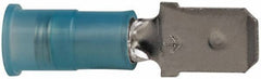 3M - 16 to 14 AWG, Nylon, Partially Insulated, Male Wire Disconnect - 1/4 Inch Wide Tab, Blue, RoHS 2011/65/EU Compliant - Americas Tooling