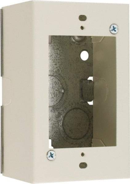 Wiremold - 1 Gang, (2) 1/2" Knockouts, Steel Rectangle Device Box - 4-5/8" Overall Height x 2-7/8" Overall Width x 1-3/4" Overall Depth - Americas Tooling