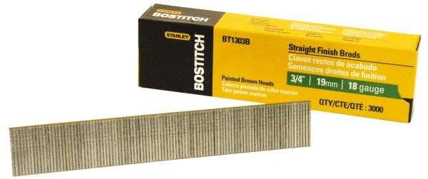 Stanley Bostitch - 18 Gauge 3/4" Long Brad Nails for Power Nailers - Steel, Galvanized Finish, Brad Head, Chisel Point - Americas Tooling