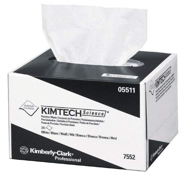 Kimtech - Dry Clean Room/Lab/Critical Task Wipes - Pop-Up, 8-3/8" x 4-3/8" Sheet Size, White - Americas Tooling