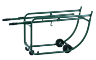 Drum Cradles - 1" O.D. x 14 Gauge Steel Tubing - Bung Drain is 21" off the floor in horizontal position - 5" Rubber wheels - 3" Rubber casters - Americas Tooling