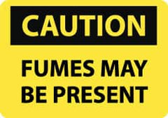 NMC - "Caution - Fumes May Be Present", 10" Long x 14" Wide, Rigid Plastic Safety Sign - Rectangle, 0.05" Thick, Use for Hazardous Materials - Americas Tooling