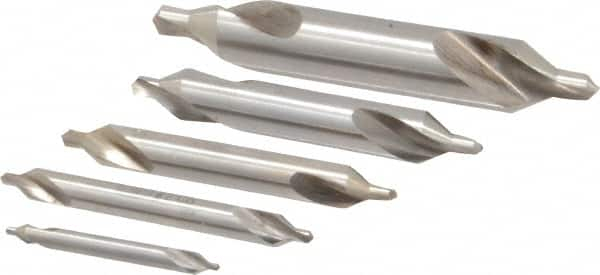 Keo - 5 Piece, #1 to 5, Plain Edge, Cobalt Combo Drill & Countersink Set - 60° Incl Angle - Americas Tooling