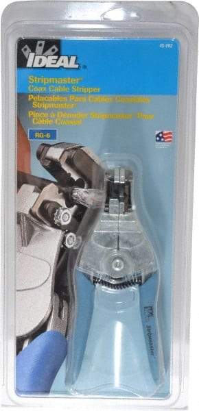 Ideal - RG-6 Max Capacity Automatic Wire Stripper - 7" OAL, Plastic Cushion Handle - Americas Tooling