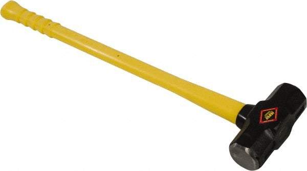 NUPLA - 12 Lb Head, Sledge Hammer - Steel Head, 2-1/2" Face Diam, Fiberglass Handle - Americas Tooling