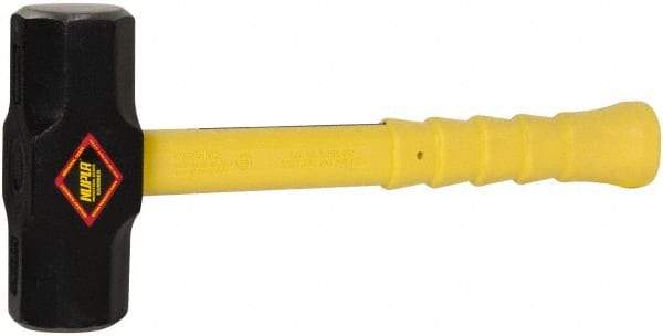 NUPLA - 10 Lb Head, 16" Long Sledge Hammer - Steel Head, 2-1/2" Face Diam, Fiberglass Handle - Americas Tooling